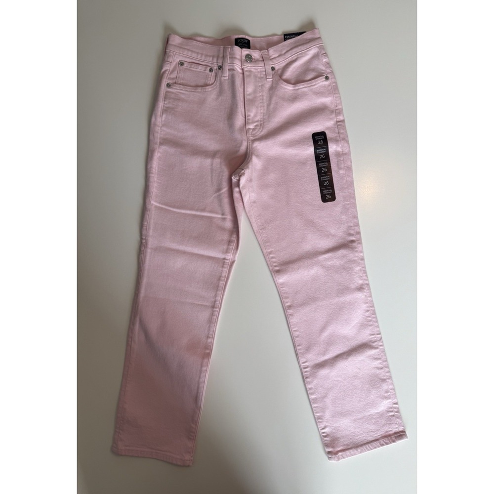 J. Crew Essential Straight Jeans Womens Sz. 26 Lt. Pink NWT